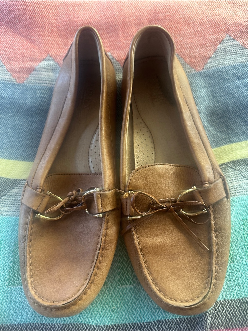 Lauren Ralph Lauren Women's Briley Tan Leather Slip-On Driving Loafers 10B